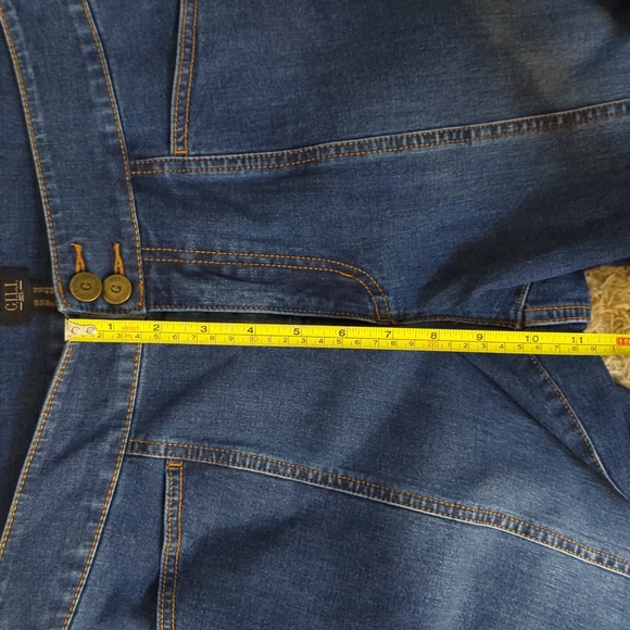 G.I.L.I Flared Jeans - Women's Size 12 Slit Back Front Seam Medium Wash - Picture 13 of 14